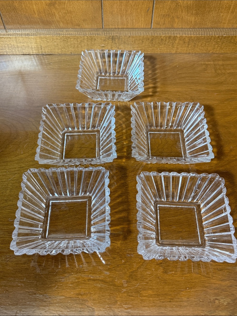 Clear Glass Square Serving Dishes - Set of 5